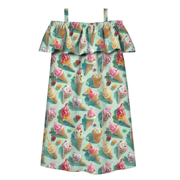 Bardot neckline dress (LILI) - SWEETS WZ.7 - sewing set - 110-116