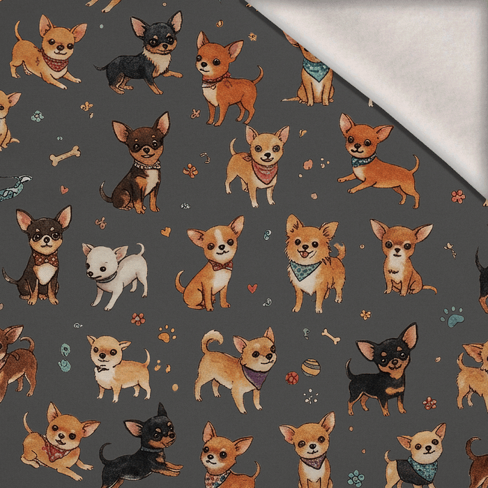 CHIHUAHUA DOGS - Wintersweat angeraut mit Elastan ITY