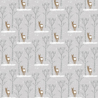 WINTER ROE DEER (WINTER) - Cotton woven fabric