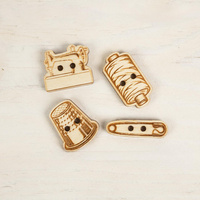 SADA DEKORATIVNÍCH DŘEVĚNÝCH ŠTÍTKŮ - MIX (4 ks)