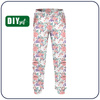 CHILDREN'S JOGGERS (LYON) - WILD ROSE FLOWERS PAT. 1 (BLOOMING MEADOW) - looped knit fabric