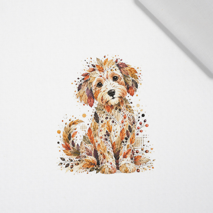 AUTUMN DOG - panel (60cm x 50cm)  bavlněná tkanina