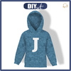 KID'S HOODIE (ALEX) - "J" / acid wash atlantic blue - sewing set