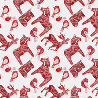 WINTER ANIMALS pat. 3 (NORDIC CHRISTMAS) - Cotton woven fabric
