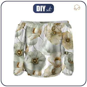 Carmenausschnitt Bluse (SOFIA) - FLOWERS M.18 - Nähset L