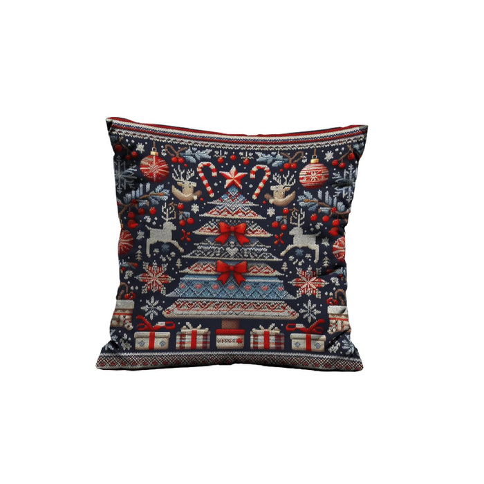 POLŠTÁŘ 45x45 - CHRISTMAS SWEATER wz.2 - Potahový velur - Sada šití