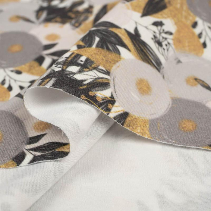 FLOWER BOUQUET  pat. 2 (gold) - single jersey with elastane 