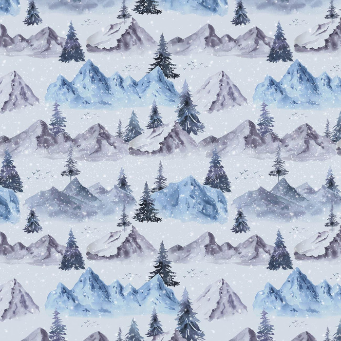 GÓRY WZ. 3 (MALOWANY LAS) - single jersey z elastanem 