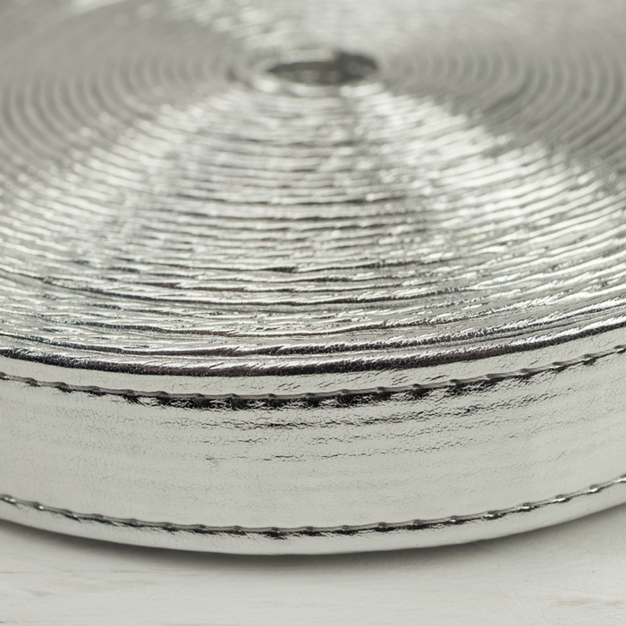 Kunstleder Taschengurtband 25 mm - silber