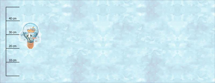 WHALE IN A BULB pat.2 (MAGIC OCEAN) - panoramic panel looped knit (60cm x 155cm)