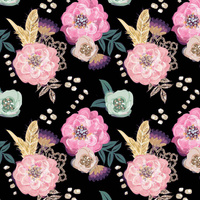 BLUMEN UND GOLDENE FEDERN Ms. 2 - Nylonstoff PUMI