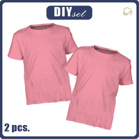 2-PACK - BASIC DĚTSKÉ TRIČKO - FLAMINGO-PINK- Sada šití (140/146)