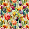 FLOWERS WZ.55 - dresówka pętelkowa