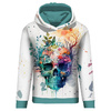 BLUZA DAMSKA (POLA) CLASSIC Z KAPTUREM - WATERCOLOR SKULL - zestaw do uszycia XXXL