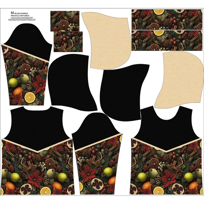 CLASSIC DAMEN HOODIE (POLA) - WINTER FLOWERS M.19 - Nähset XXL