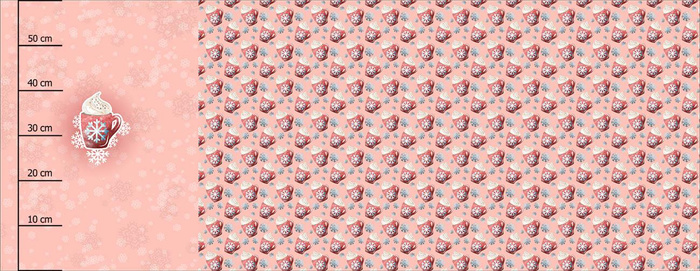 HRNEK HORKÉ ČOKOLÁDY (VÁNOČNÍ ČAS) - panoramic panel SINGLE JERSEY 