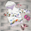 KID'S HOODIE (ALEX) - COLORFUL TRANSPORT - looped knit fabric (122/128)