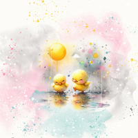 DUCKIE RAIN WZ. 3 - PANEL (60cm x 50cm)