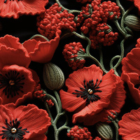 FLOWERS 3D PAT. 7- Upholstery velour