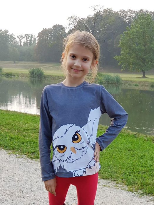 LONGSLEEVE - EULE (ZAUBERSCHULE) - Single Jersey (122/128)