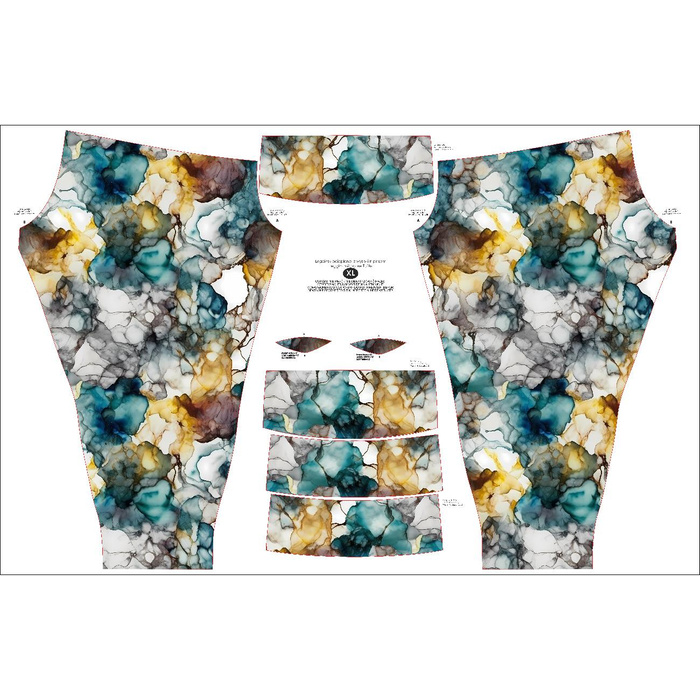 THERMO LEGGINSY DAMSKIE (GRETA) - ALCOHOL INK WZ. 1 - zestaw do uszycia M