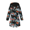 WOMEN'S PARKA (ANNA) - WATER-COLOR FLOWERS pat. 2 / black - sewing set L