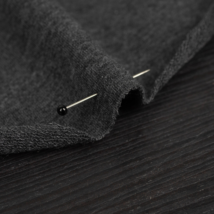 SCORCHED EARTH (black) / graphite - looped knit fabric