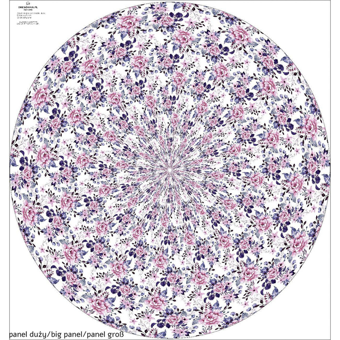 WILD ROSE FLOWERS PAT. 1 (BLOOMING MEADOW) (Very Peri) -  big circle skirt panel 