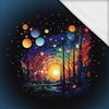 NEON GALAXY WZ.9 - panel (60cm x 50cm)- single jersey s elastanem ITY