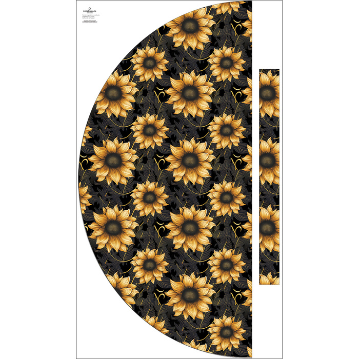 Skirt panel "MAXI" - crepe - SUNFLOWERS WZ. 12