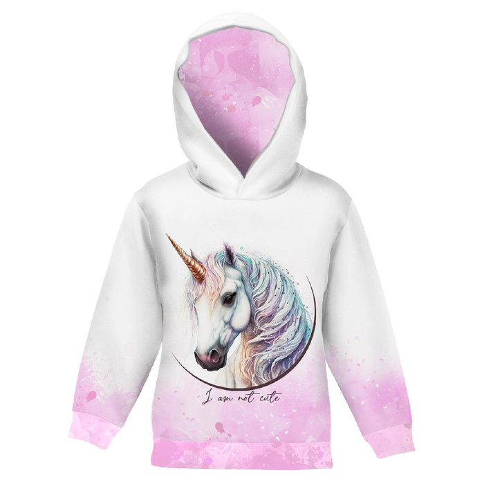 KID'S HOODIE (ALEX) - UNICORN- looped knit fabric (98/104)