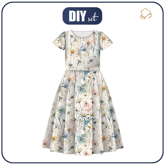 KINDER KLEID "MIA" (146/152) - FLORAL REVERIE WZ. 13 - Nähset