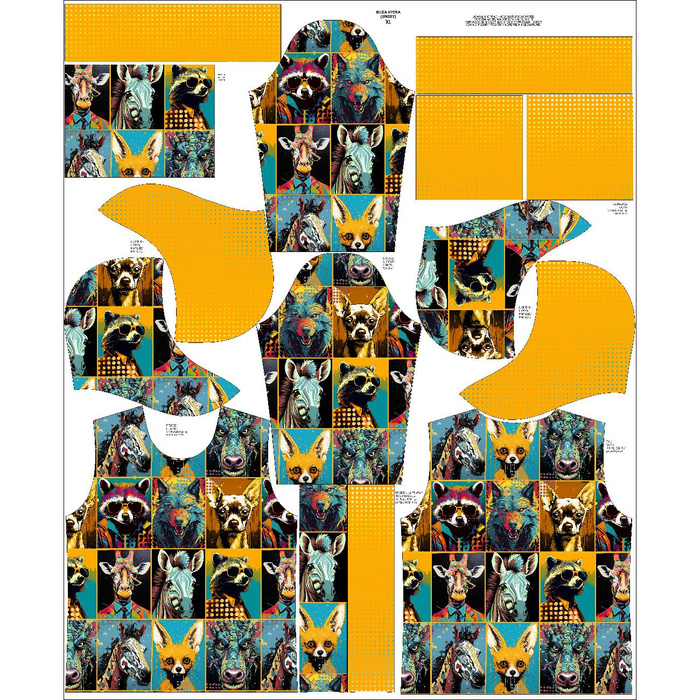 UNISEX HOODIE (HYDRA) - RETRO COMICS M.11 - Nähset XXXL