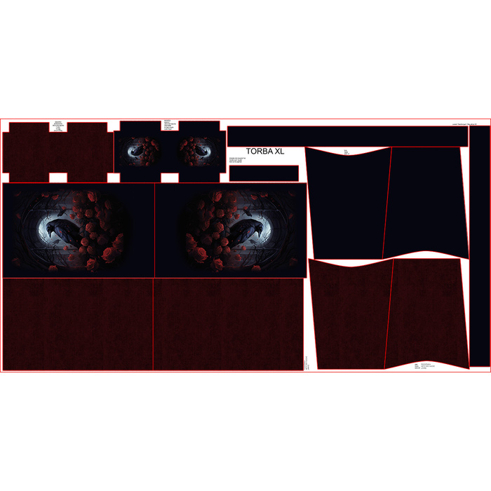 XL bag with in-bag pouch 2 in 1 - GOTHIC RAVEN wz. 2 - sewing set