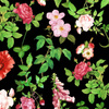 ROSES AND LEAVES (PARADISE GARDEN)  - single jersey 