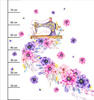 NÄHMASCHINE UND BLUMEN - Paneel (75cm x 80cm) Wasserabweisende Webware