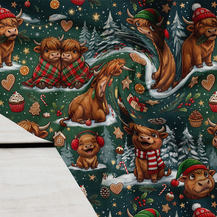 CHRISTMAS HIGHLAND COWS - Krep