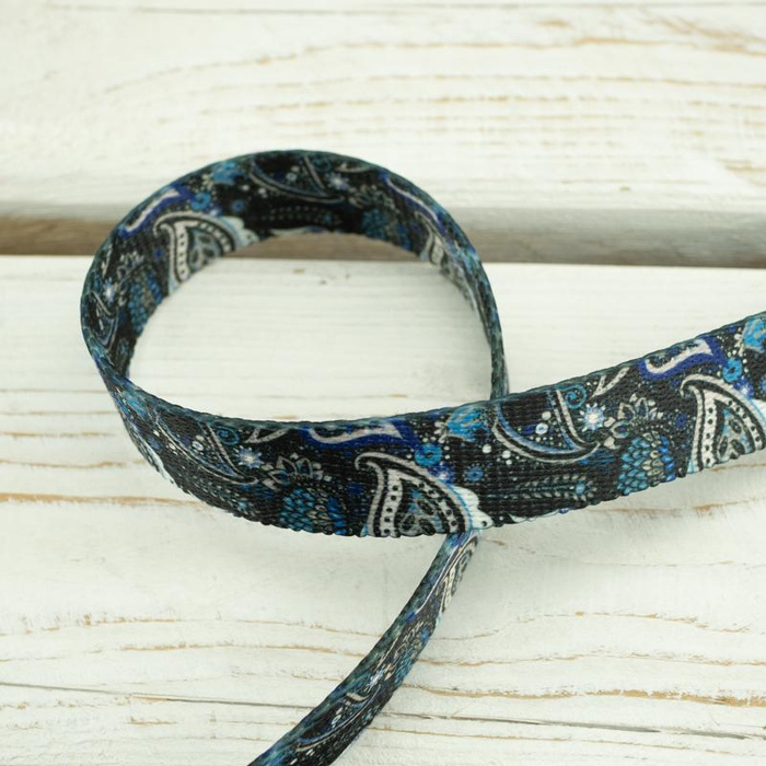 Smooth webbing tape - Paisley pattern no. 6 / Choice of sizes