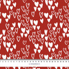 BUBBLE HEARTS / RED (BIRDS IN LOVE) - Waterproof woven fabric