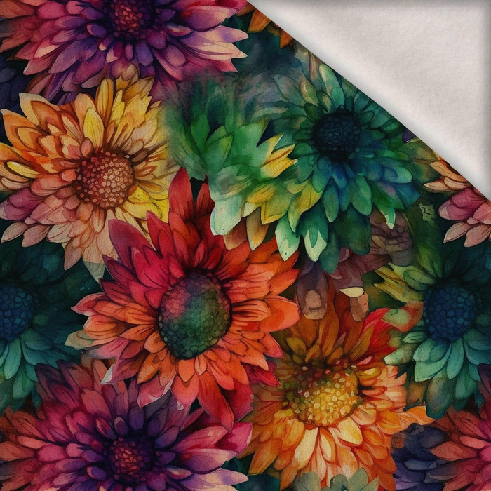 FLOWERS WZ.46 - teplákovina počesaná s elastanem ITY