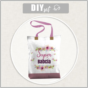 SHOPPER TASCHE - SUPER BABCIA / rosa - Nähset