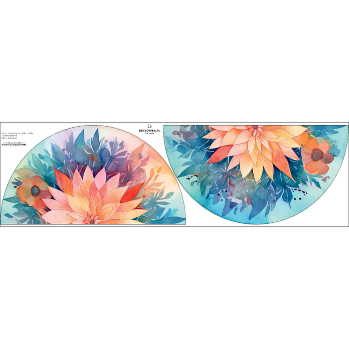 Small circle skirt panel - CREPE - WATERCOLOR FLORAL WZ. 4