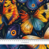 Butterfly & Flowers wz.7- Slub Weave