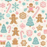 Pastel Christmas wz. 3 - single jersey