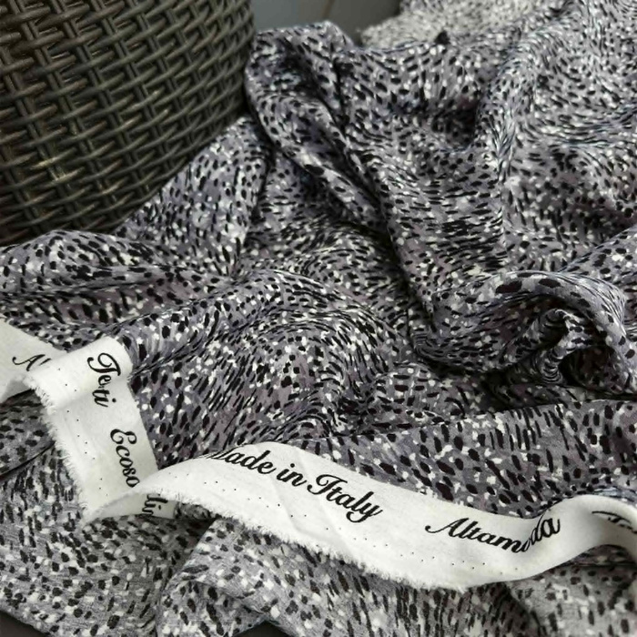 Viscose Crepe - ABSTRACT ANIMAL PRINT / grey