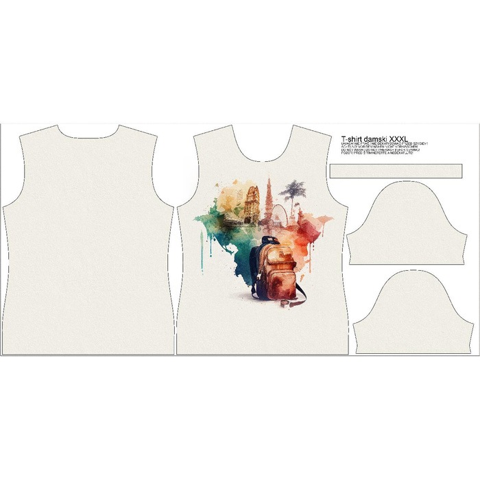 T-SHIRT DAMSKI - TRAVEL TIME WZ. 6 - zestaw do uszycia XXL