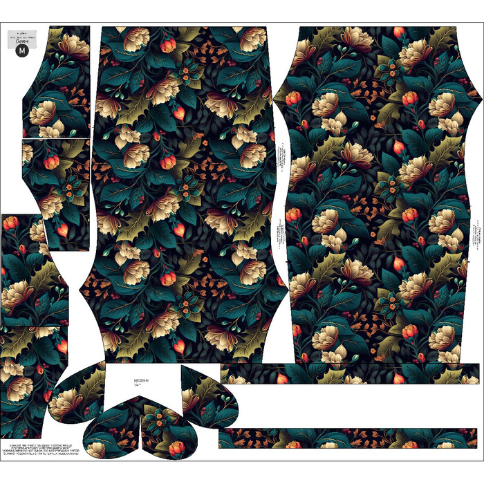 DRESS "CARMEN" - FLOWERS wz.22 - crepe XL