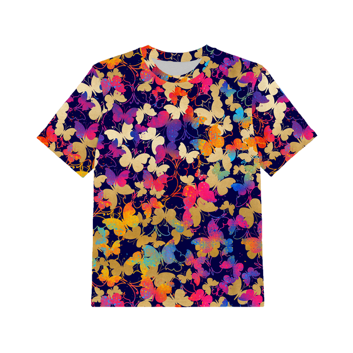 2-PACK - KID’S T-SHIRT - BUTTERFLIES / FLORAL pat. 9  - sewing set (152/158)