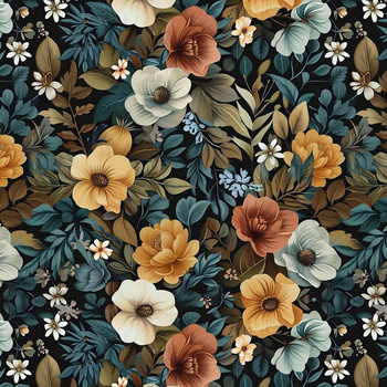 FLOWERS WZ.24 - looped knit fabric with elastane ITY