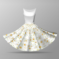 PASTEL DAISIES PAT. 1 - circle skirt panel
